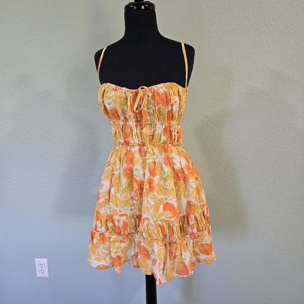 Free People Taking Sides Orange Mini Dress 🍊